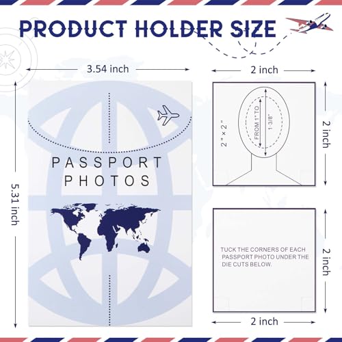 200 Pcs Thick Passport Photo Holder 5.31 x 3.54 Inches Passport Picture Folders with Compartment for 2 x 2 Print, Picture Display Safely for Office, Customers Deliver Pictures, Travel2