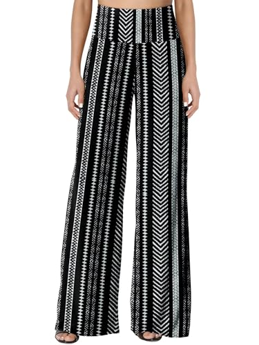 JZC Women's Palazzo Lounge Pants Stretchy Wide Leg Casual Pants Comfy High Waist Flowy Pants S-3XL
