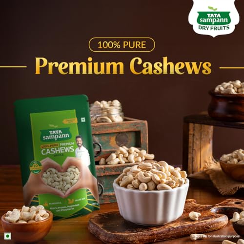 Image of Tata Sampann Pure Cashews Whole /Kaju, 200g, Nutritious & Delicious, Premium Kaju nuts, Rich in Protein, Magnesium & Phosphorus, Deluxe Size & Crunchy Nuts (Pack of 3)