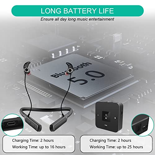 Giveet Wireless Headphones For Tv Watching, 16Hrs Neckband Earbuds W/Bluetooth 5.0 Transmitter Adapter Set For Seniors, Support Optical Digital, Rca, 3.5Mm Aux Ported Tvs, Plug & Play, No Audio Delay #TOP4