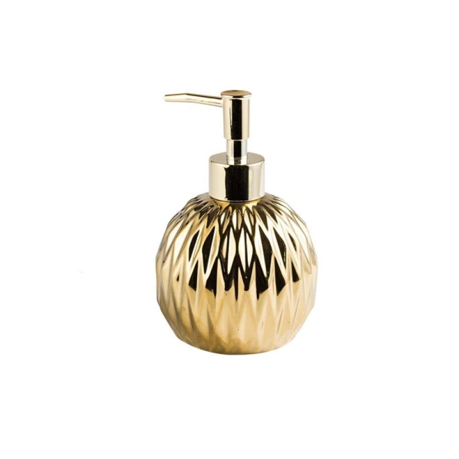 Seifenspender Moderner Seifenspender mit geprägter geometrischer Lotion-Pumpflasche für Küchenarbeitsplatte, Badezimmer für Badezimmer Bad(Gold)