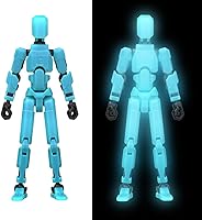 MerryXD T13 Lucky 13 Titan Action Figure: 3D Printed Glow-in-Dark Blue, Fully Articulated Movable Joints, Customizable Toy