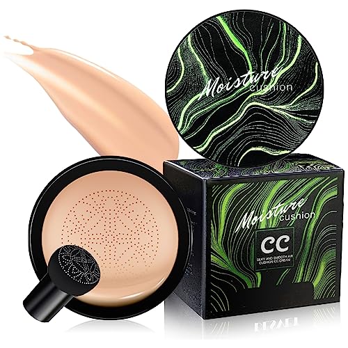 Mushroom Head Air Cushion Cc Cream - Bb Cream Foundation Makeup, Long-Lasting Makeup Even Skin Tone, Concealer Moisturizing Oil Control Waterproof, Makeup Base Primer For All Skin Types (Natural) #TOP21