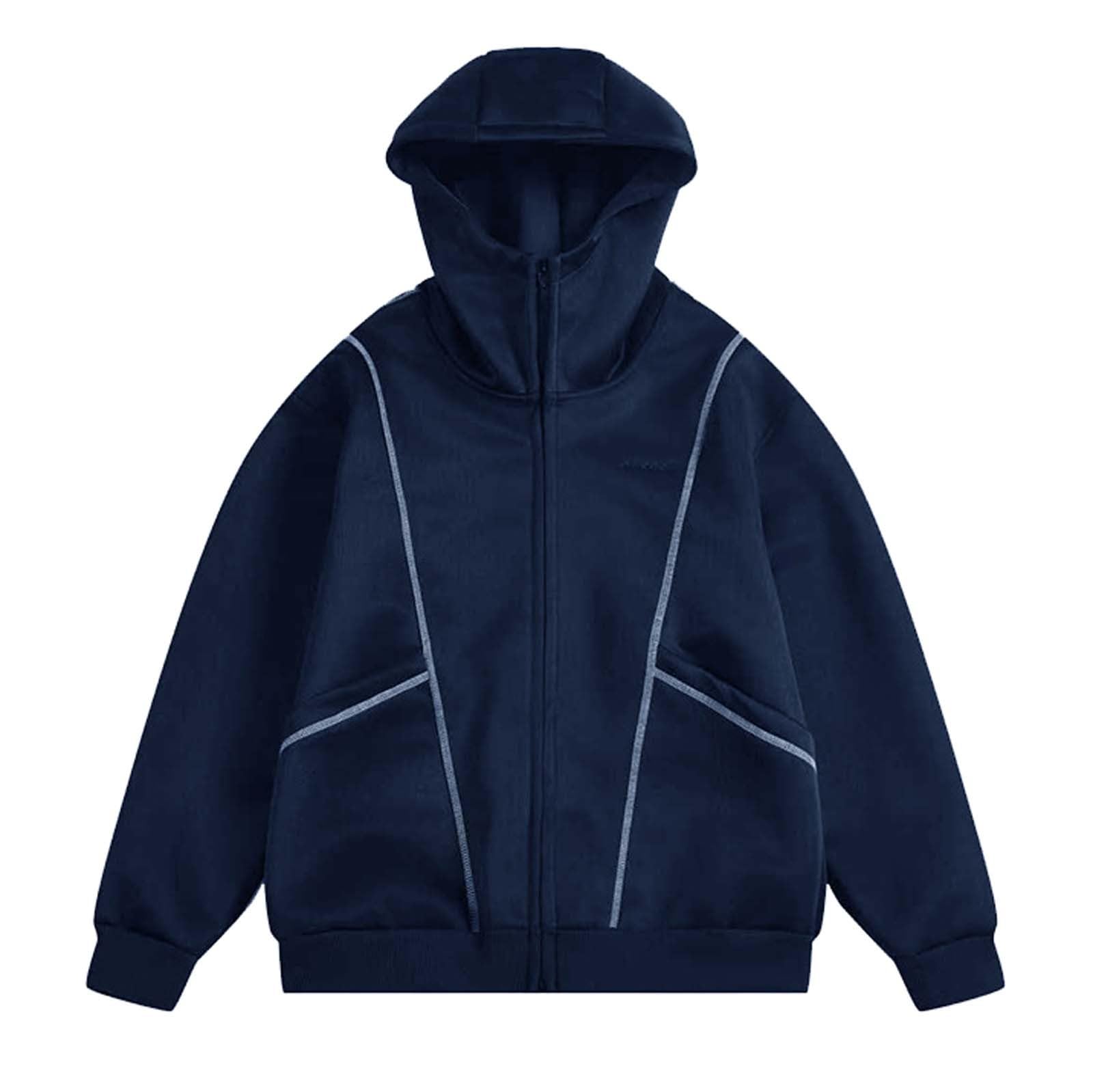 Genérico Sudaderas Hombres Cremallera - Sudadera Oversize de Peso Pesado para otoño Invierno Chaqueta Moderna Informal algodón Grueso con Capucha