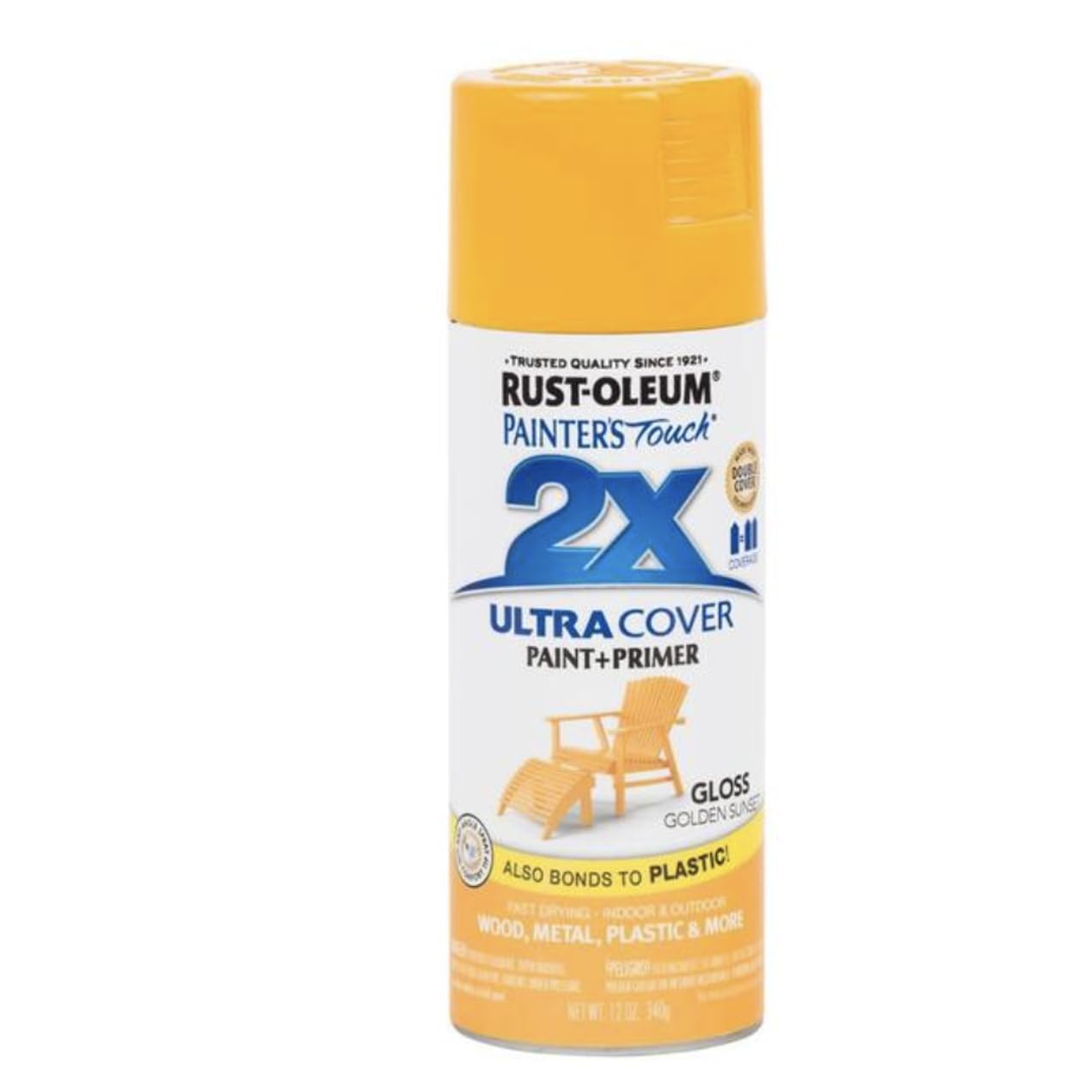 Rust-Oleum 334054-6PK Painter's Touch 2X Ultra Cover Spray Paint, 12 oz, Gloss Golden Sunset, 6 Pack