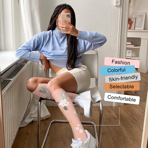 Image of Iseasoo 4 Pairs Compression Socks for Women Circulation-Best Support for Nurses,Running,Athletic,Travel