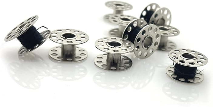 25Metal Bobbins for Sewing Machine with Storage Box, A Class 15 Universal