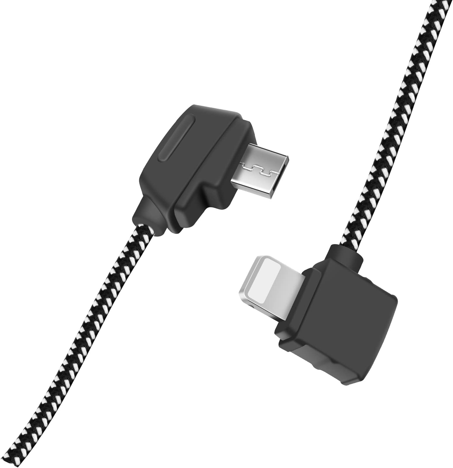 8.15 Inch Micro-AB to iOS Remote Controller Cable for DJI Mavic Mini/SE/Air/Pro Platinum,Mavic 2 Pro Zoom,OTG Nylon Braided RC Phone Data Cord(iOS Connector)