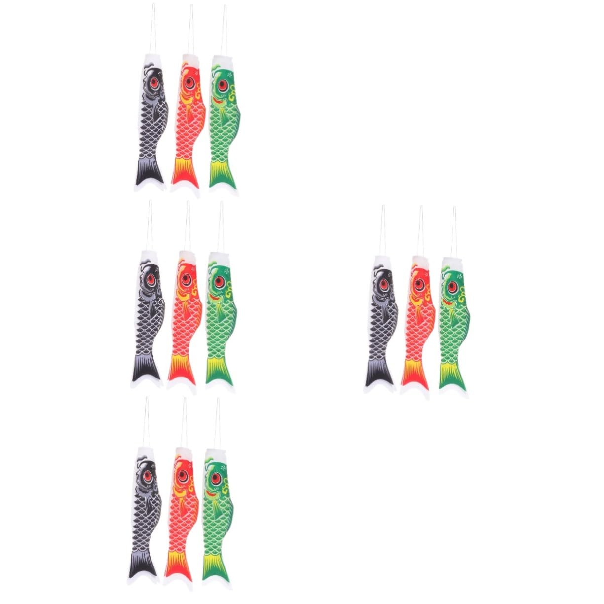 GALPADA 12 Stck. Teiliges Karpfen Windsack Japanische Gartendeko Hängend Outdoor Windfahne Robust Bunte Koi Fisch Windrichtung Flagge Für Garten Terrasse Party Zufällige