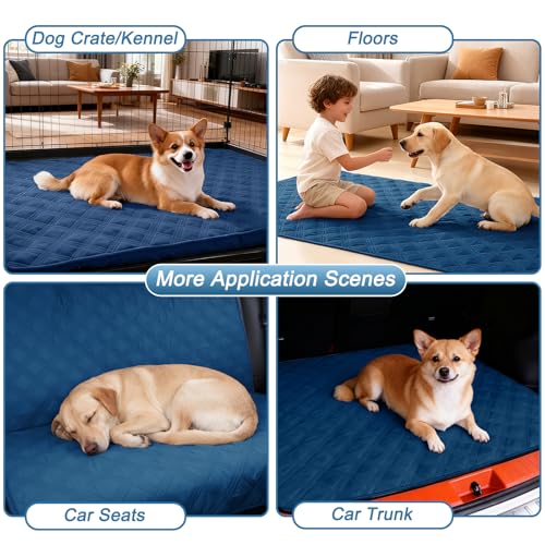 hyha Waterproof Dog Blanket, Reversible Pet Bed Blanket, Soft Sofa Couch Cover for Dogs Washable, Waterproof Pet Couch Covers for Sofa Puppy Cats Furniture Protector(30"x53", Navy Blue/Blue) by hyha - Image 5