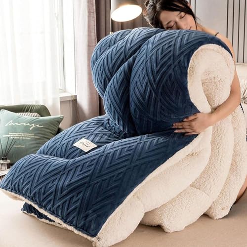 Edredón de invierno nórdico de terciopelo, aislamiento central, solución acogedora para cama doble