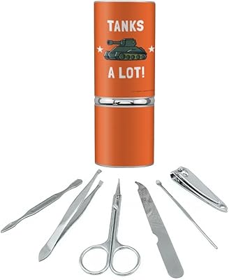 Tanks A Lot Thanks Funny Humor Stainless Steel Manicure Pedicure Grooming Beauty Care Travel Kit