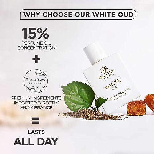 Bella Vita Luxury White Oud Eau De Parfum Unisex Perfume for Men & Women with Orange, Fressia & Tobacco|Woody Long Lasting EDP Fragrance Scent, 100 Ml - Image 3