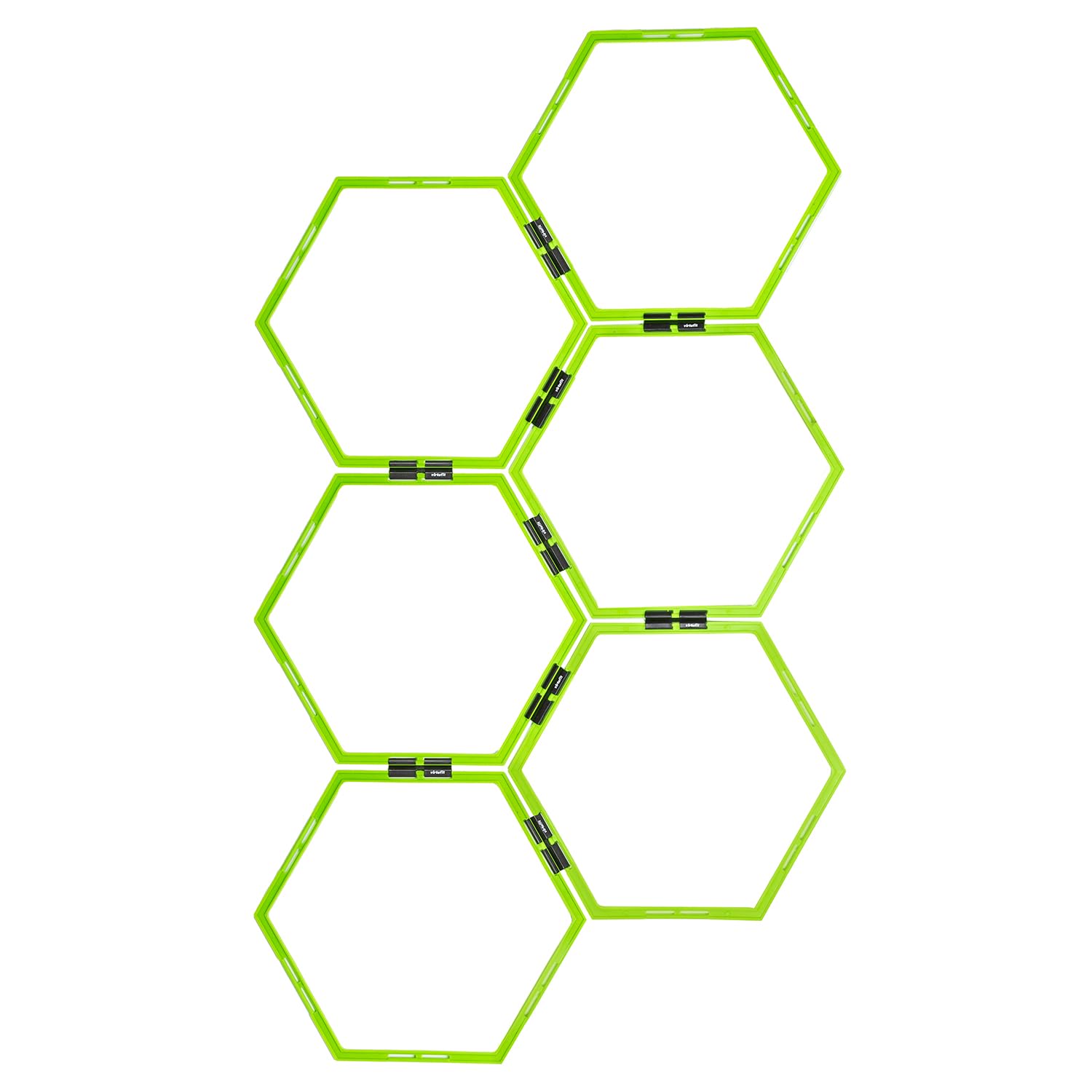 VirtuFit Hexagon Agility Grid - Speedleiter - 6 Stück - Inklusive Aufbewahrungstasche