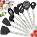 Twichwares Kitchen Utensil Set Cooking - Silicone Nonstick cookware with Stainless Steel Handle - Spatula, Ladle, Tongs, Whisk, Pasta Server Kitchen Accessories