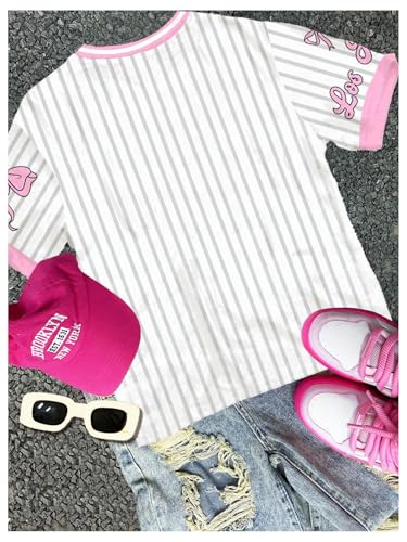 Girl's Oversized Tshirts Number Graphic Jersey Shirts V Neck Short Sleeve Sports Tee Tops Streetwear2