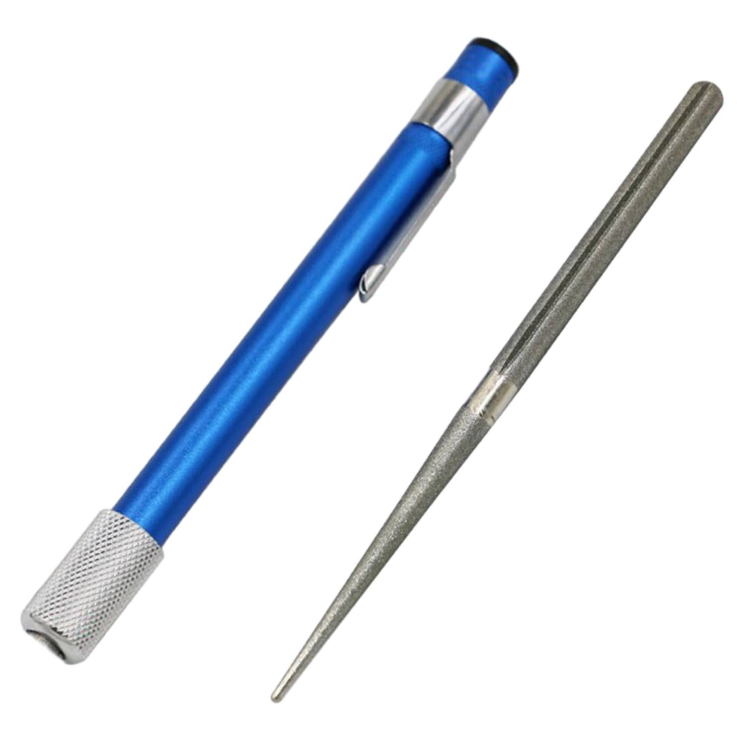 1 juego con 2 lápices para afilar cuchillos al aire libre, portátil para exteriores, afilador de diamante, adecuado para cocina y exterior