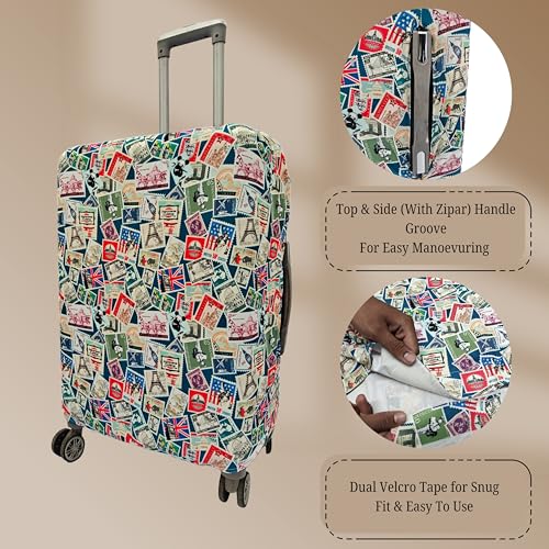 Image of Printed Travel Luggage Cover for Suitcase - Stretchable & Scratchproof Trolley Bag Protector
