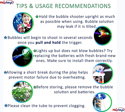 Dinosaur Bubble Gun Light Up Bubbles Shooter, Battery Operated Bubble Maker Toy For Toddlers & Kids, Sound-Free (Extra Refill Bottle And Batteries Included) #TOP6