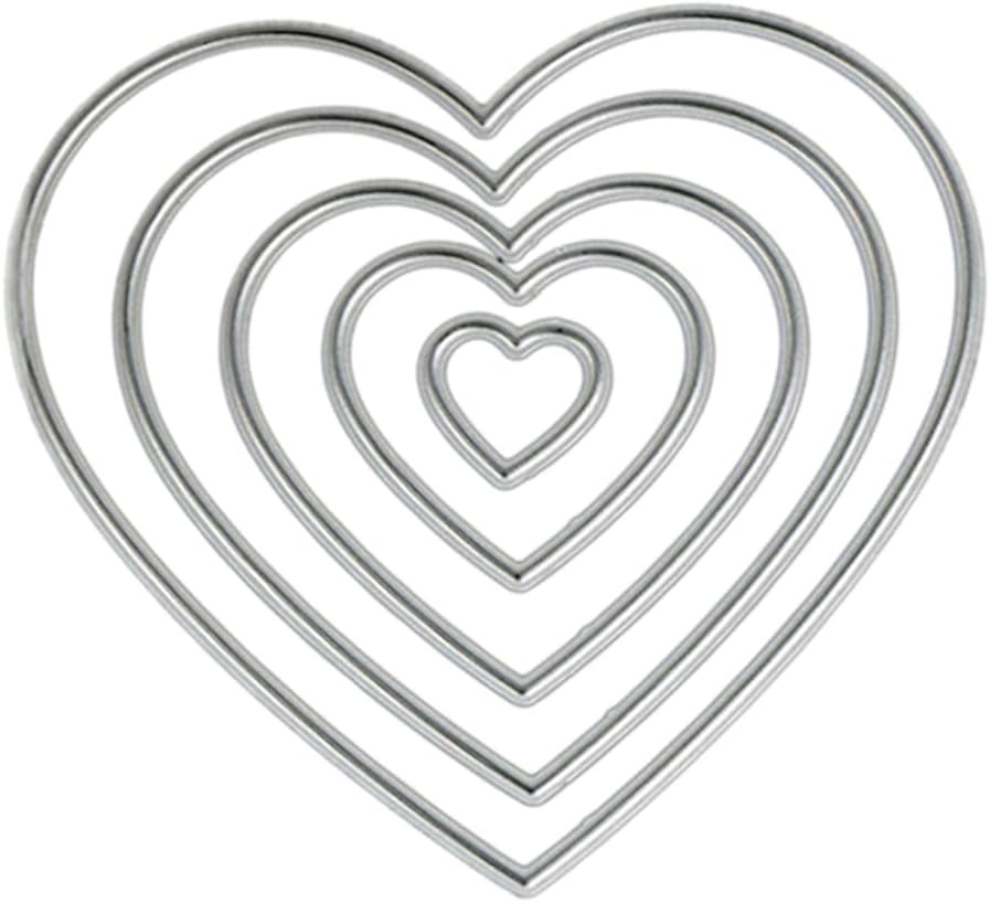Heart-Shaped Printing Carbon Steel Clear Stamp Embossing Mold for Paper Card and Craft Gift Making Clear Stamps and Dies for Card Making