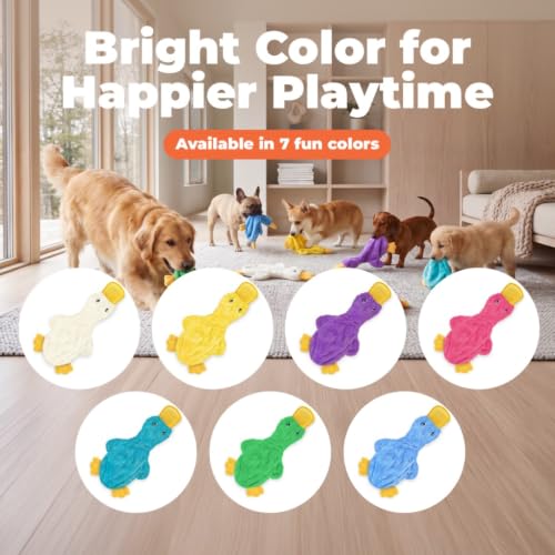Image of Best Pet Supplies Crinkle Dog Toy for Small, Medium, and Large Breeds, Cute No Stuffing Duck with Soft Squeaker, Fun for Indoor Puppies and Senior Pups, Plush No Mess Chew and Play - Blue (PT333)