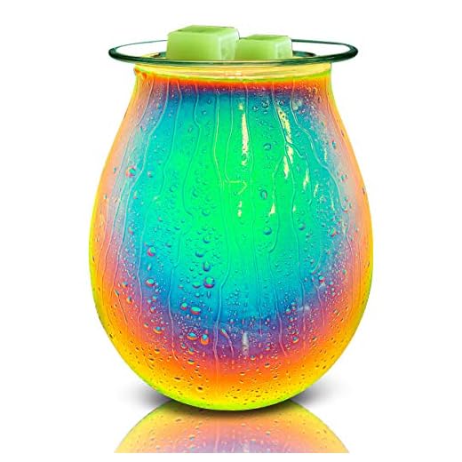 PUSEAYZ Electric Wax Warmer Water Drop Art Glass Scented Oil Warmer Tart Burner for Wax Melts Fragrance Candle Night Light Aroma Decorative Lamp for Gifts & Decor, Home, Office, Bedroom, Living Room