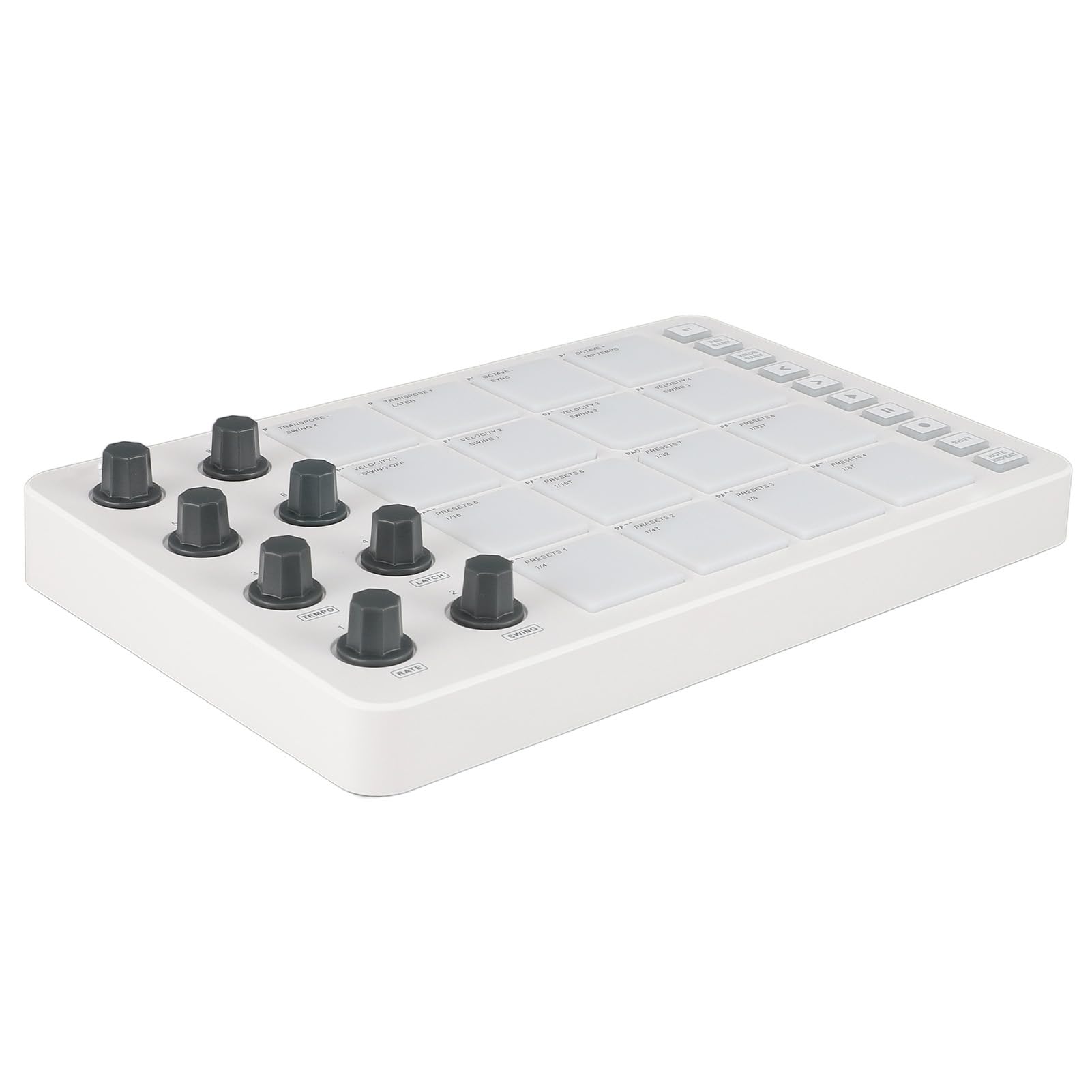 MIDI Drum Pad Controller Tragbarer USB-Controller für Musikproduktionsstudio mit 16 RGB-Pads 8 Knöpfe, für Live, Logic Pro X, OS X und, ABS-Material