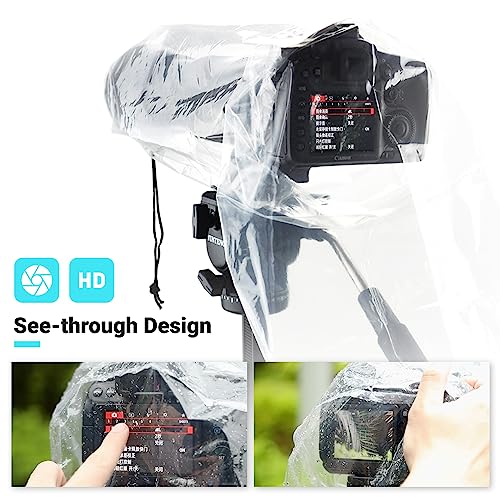 JJC Kamera-Regenschutz, wasserdicht, für Canon, Sony, Nikon, DSLR-Kamera, mit Objektiv bis zu 45 cm Länge, 4 Stück