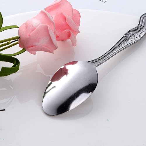 Miniatura 164 de Juego de 12 cucharas de café, mini cucharas de café, cucharas de espresso de acero inoxidable, cucharas pequeñas para postre, té, aperitivo, 4.6