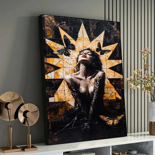 Art sur toile pour mur vide, affiche surréaliste de femme avec cadre intérieur de 50x70cm