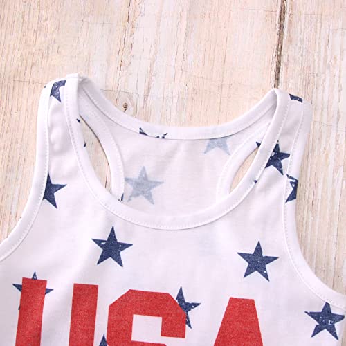 4th of July Tank Top for Women Kids USA American Flag Family Matching Outfits Girls Boy Sleeveless Patriotic Shirts4