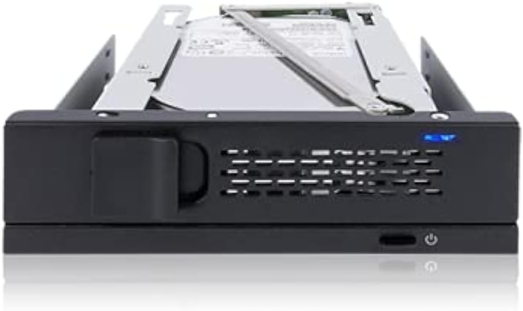 ICY DOCK 3.5 inch SAS/SATA HDD Hard Drive Mobile Rack Tool Free Enclosure for 5.25" Bay | TurboSwap MB171SP-1B