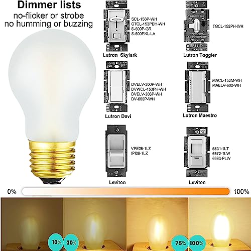 Image of Frosted A15 Led Bulb 8W Equal 75 Watt E26 Light Bulb Soft White 3000K Dimmable E26 Edison Bulb for Ceiling Fan Light Bulbs,Wall sconces and Refrigerator Light Bulb 800lm,AC120V, 6Pack