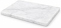 KC KULLICRAFT 8x12 White Marble Cheese Board & Charcuterie Tray - Natural Grecian Marble Cutting Board Pastry Slab with Non-Slip Feet