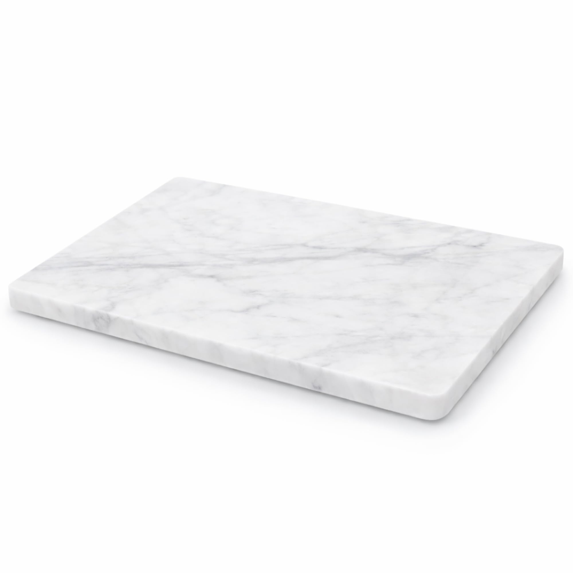 KC KULLICRAFT 8×12 Inches White Marble Cheese & Charcuterie Serving Board – Natural Marble Cutting Board & Pastry Slab with Non‑Slip Feet – Premium Stone Kitchen Tray Gift.