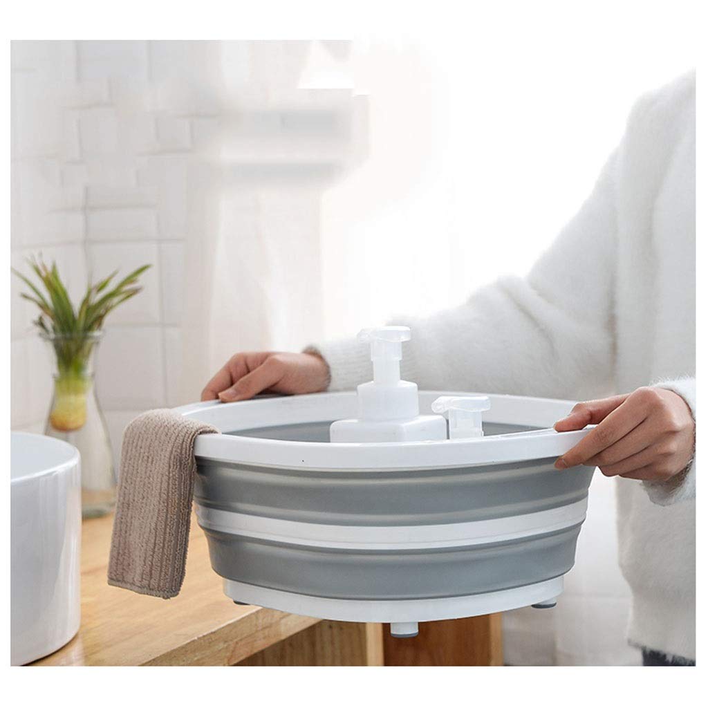Cubo Redondo Plegable de plástico de Silicona, Ideal para Cualquier ocasión como;Cocina, Exterior, Camping, Senderismo, Pesca, Oficina o Eventos Deportivos. Present