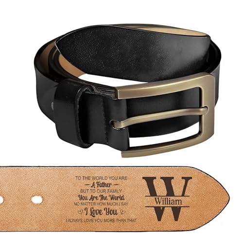 Personalized Belt For Dad, Custom Engraved Leather Belt for Father, Father's Day Gift from Son or Daughter, Adjustable Mens Belt for Husband, Thoughtful Gift for Dad, Birthday
