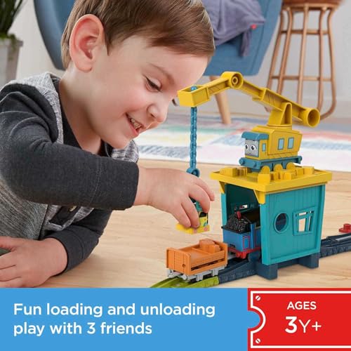 thomas amp friends motorized toy train set fix 39em up friends with carly the crane sandy the rail speeder amp thomas for preschool kids ages 3 years
