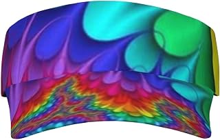 Evealyn Bright Color Printed Adult Sunscreen Hat, Summer Sunshade with an Open Top Design Beach Hat Suitable for Men and Women Black