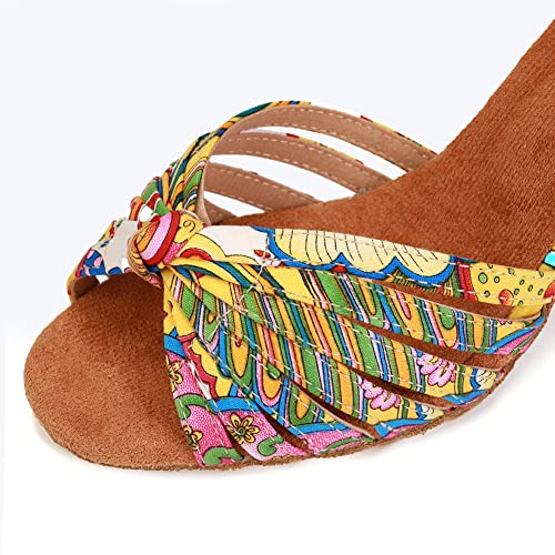 YKXLM Ballroom Dance Shoes for Women Latin Salsa Tango Dancing Shoes Low Heel4