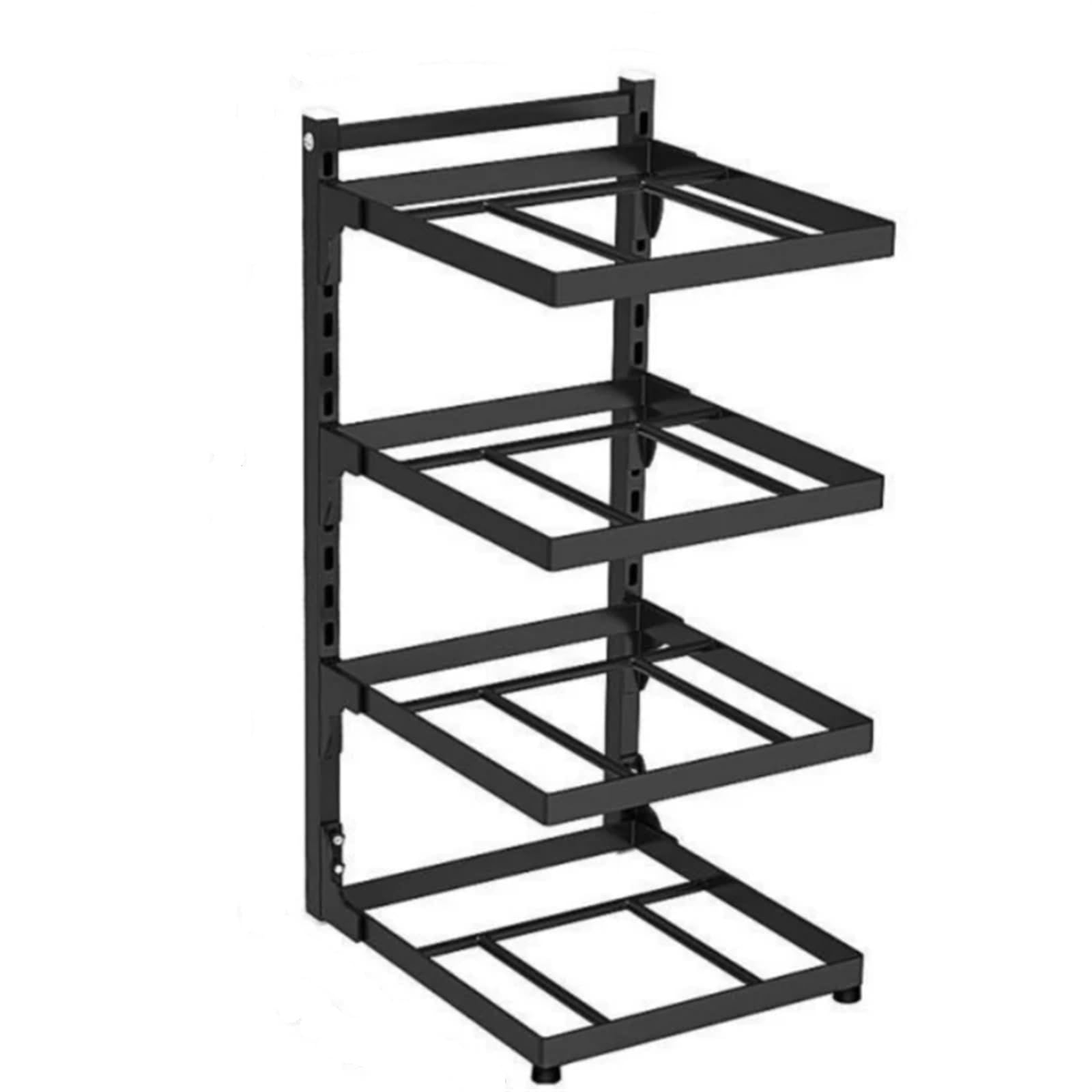 YXINAER Pots and Pans Organizer Kitchen Sink Storage Rack Multi-Layer Cooker For Home Cabinets Adjustable Pot Cabinet Organizer Shelf(4 Layer)