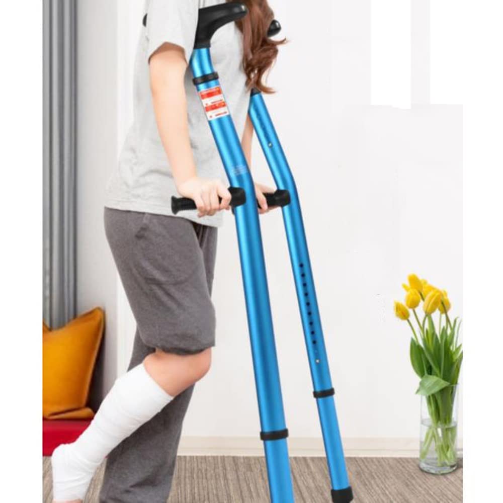 Muletas Ortopédicas Regulable Escalada Bastón, Ajustables Muletas De Antebrazo, Bastones para Caminar para Jóvenes, Adecuado para 150-190cm De Altura (Color : Blue)