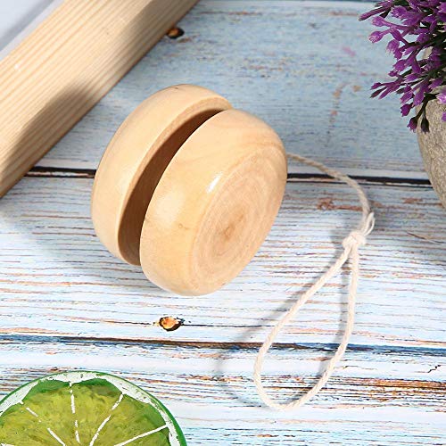 3Pcs Wood Yoyo Wooden Toys, YoYo DIY HandMade Crafts Log Color Mini