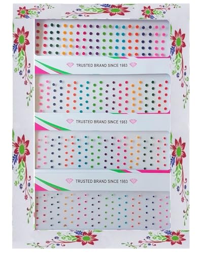 Image of Small Bindi Plain Round Bindis Tikka for Girls Women Ladies Multi Colour