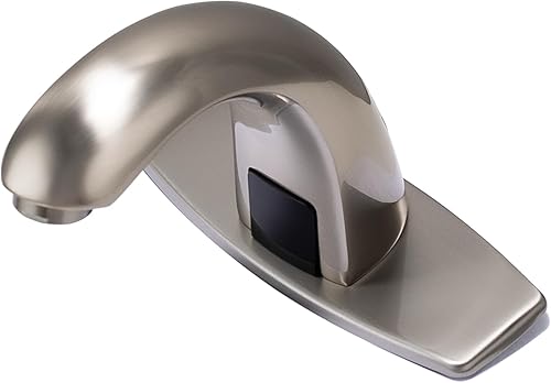 Grifo de lavabo de baño sin contacto con sensor de movimiento automático, grifo manos libres con placa de cubierta de orificio, válvula de agua,