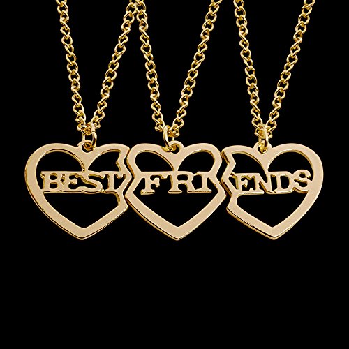 YALLNASL 3 BFF Gifts Necklace Matching Heart Necklaces for Best Friends Forever Necklace for BFF Birthday Christmas Gift for Best Friend Bestie Friendship Gifts Necklaces4