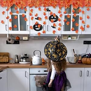 Fall Leaf Garland for Room Decor(12 Pack),Artificial Maple Leaves,Autumn Hanging Vines Red Ivy Plant for Bedroom Wall Decor Thanksgiving Halloween Christmas WeddingParty Garden Fireplace Fall Leaf Garland for Room Decor12 PackArtificial Maple LeavesAutumn Hanging Vines Red Ivy Plant for Bedroom Wall Decor Thanksgiving Halloween Christmas WeddingParty Garden Fireplace