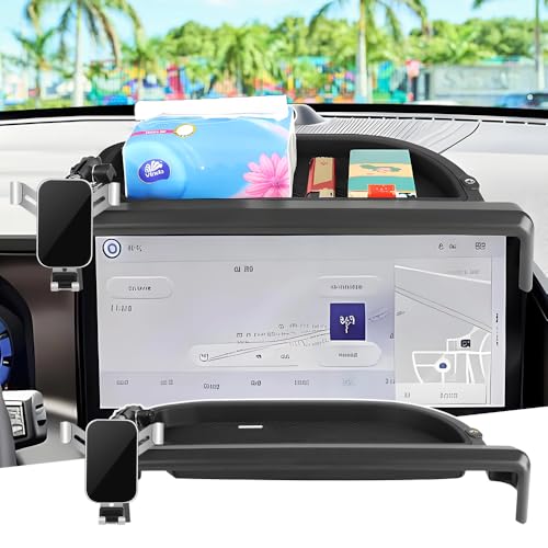 Car Phone Holder Center Console Organizer Tray for Ford Bronco Sport 2025 2026 [13.2-inch Screen] Auto Interior Accessories Best Cell Phones Mount Mobile Cellphone Stand Dashboard Storage Accessory