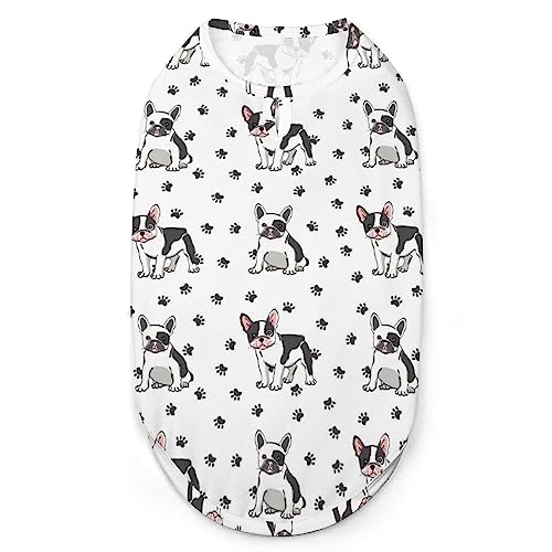 Simpatiche camicie per cani Bulldog francese T-shirt estive per animali Canottiera morbida senza maniche Abbigliamento per animali domestici per cuccioli e gatti di piccola taglia