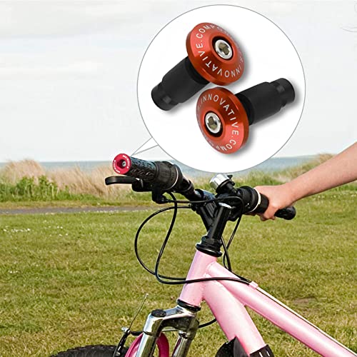 Handlebar Bar End Plugs, 22Mm 7/8Inch Motorcycle Handlebar Plug Caps, Aluminum Bar End Grips Caps For Racing, Atv, Offroad, Most Bicycle, Mountain Bike, Road Bike, Mtb(Orange) #TOP3
